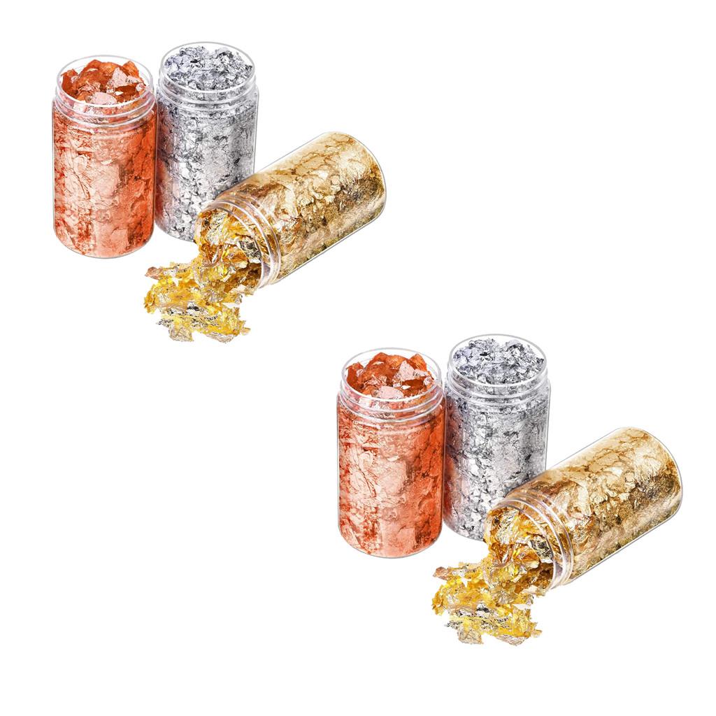 6 قطع من رقائق ورق الذهب لتزيي - مراجعة Gold Foil Flakes وسعره