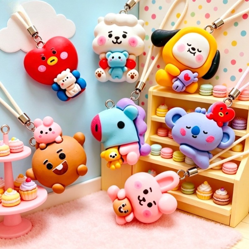 7 قطع من إكسسوارات BT21 الكرتو - مراجعة Resin Crafts Diy وسعره